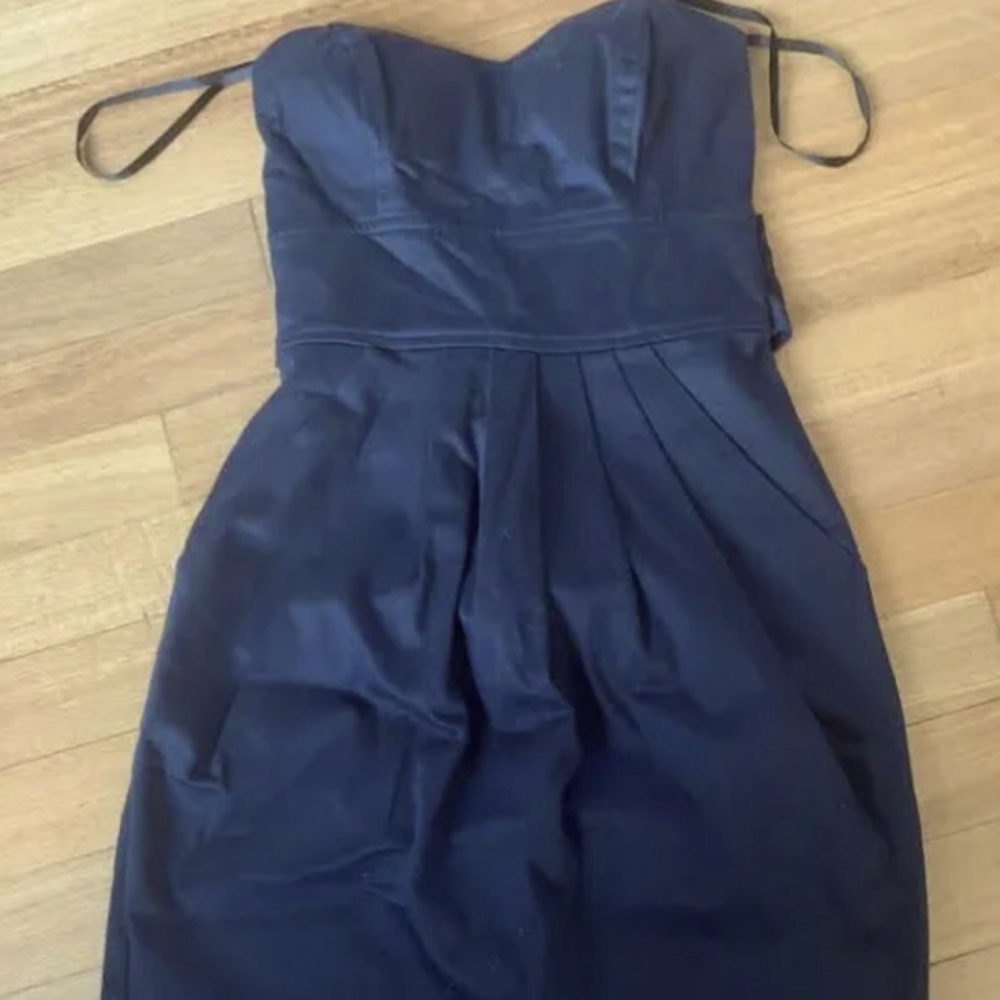 B.Smart Women’s Size 5/6 Navy Blue Sweetheart Strapless Dress